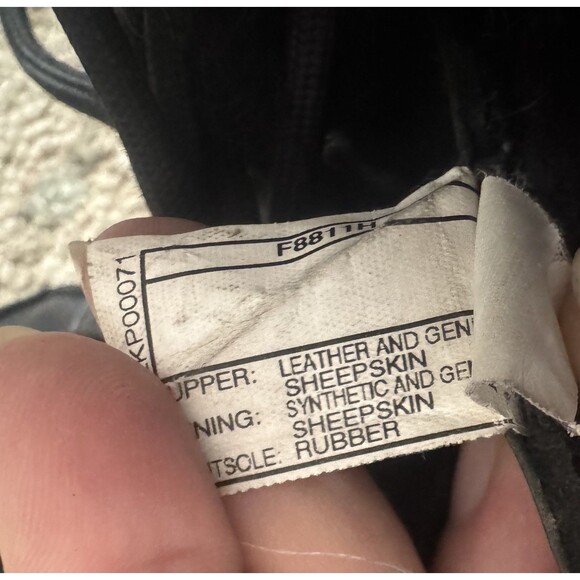 UGG Butte Sheepskin Vibran Lace Up Boots Winter Mens Size10 Black Leather Chukka - Picture 9 of 12